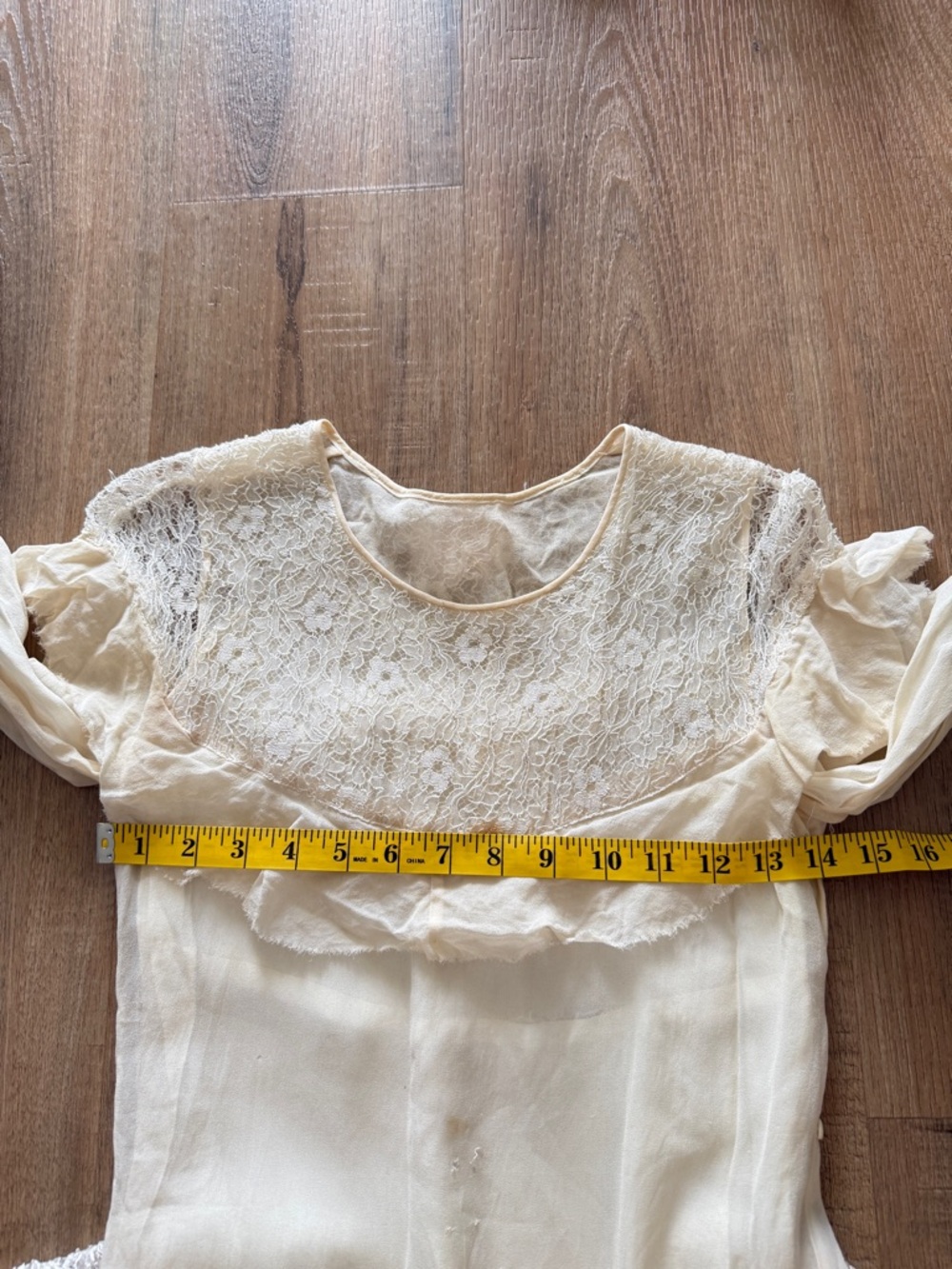 Vintage Handmade silk (?) Cream Dress Ethereal AS IS XS - Picture 9 of 13